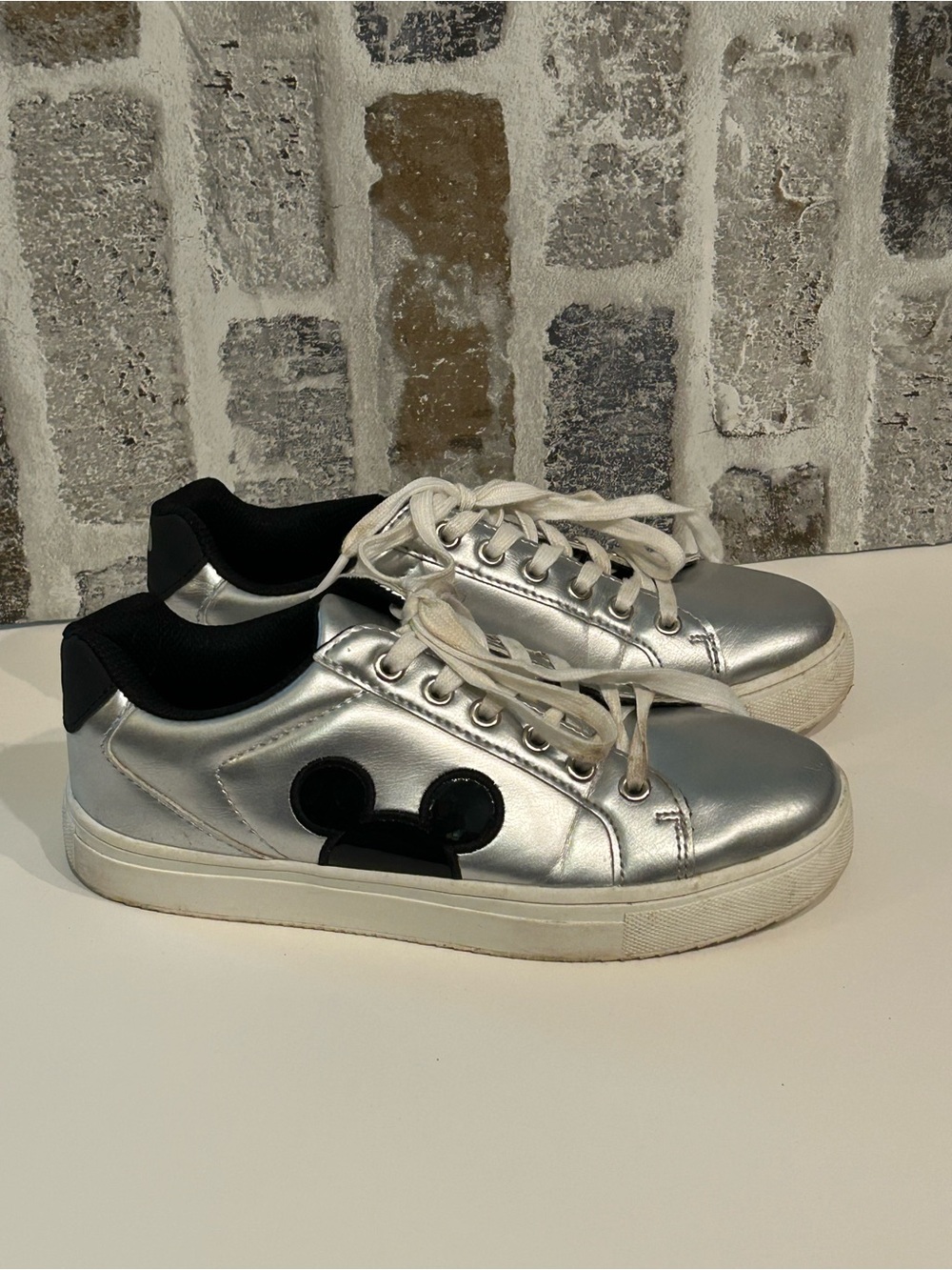 Disney Mickey Mouse Silver Metallic Sneakers